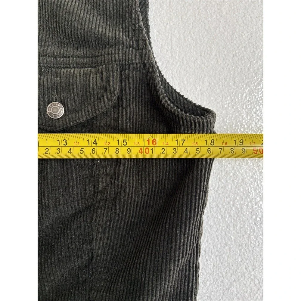 Vintage Ladies Gap Dark Green Corduroy Button Up Vest W/Front Pockets Size M - Picture 4 of 6